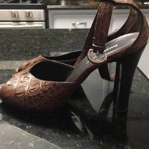 DKNY Embossed Croc Heels